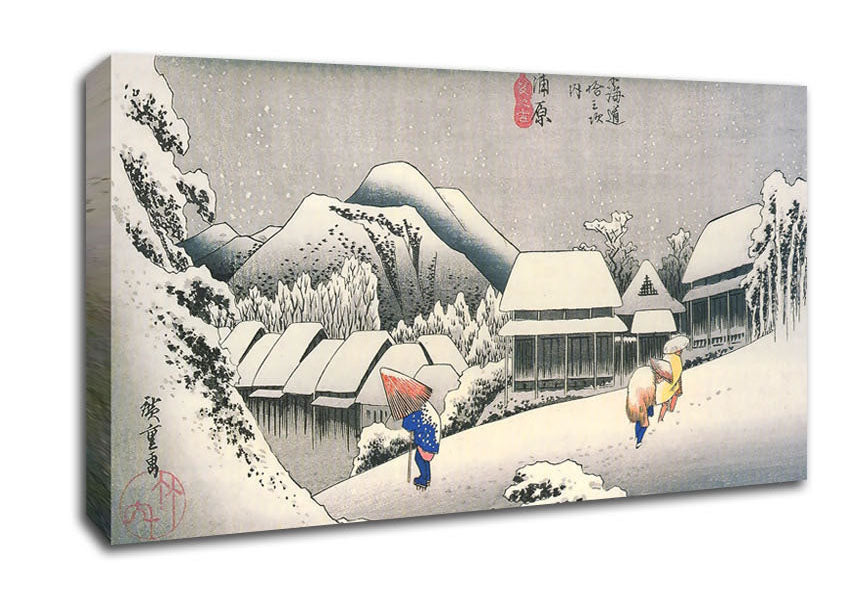 Hiroshige A Village In The Snow Canvas Wall Art