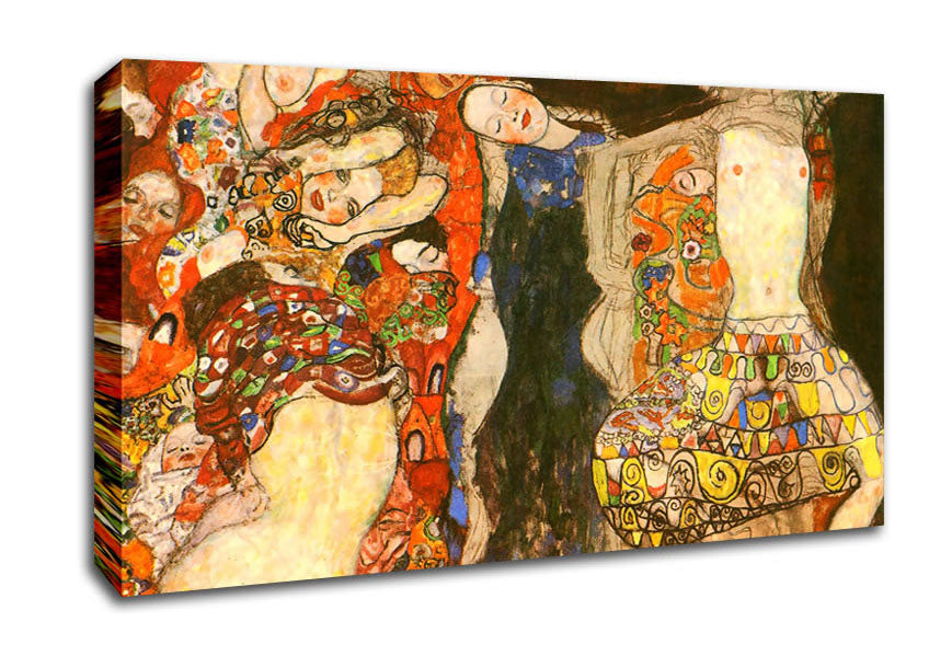 Klimt Adorn The Bride With Veil And Wreath Canvas Wall Art