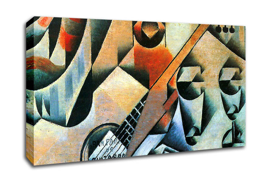 Juan Gris Banjo (Guitar) And Glasses Canvas Wall Art