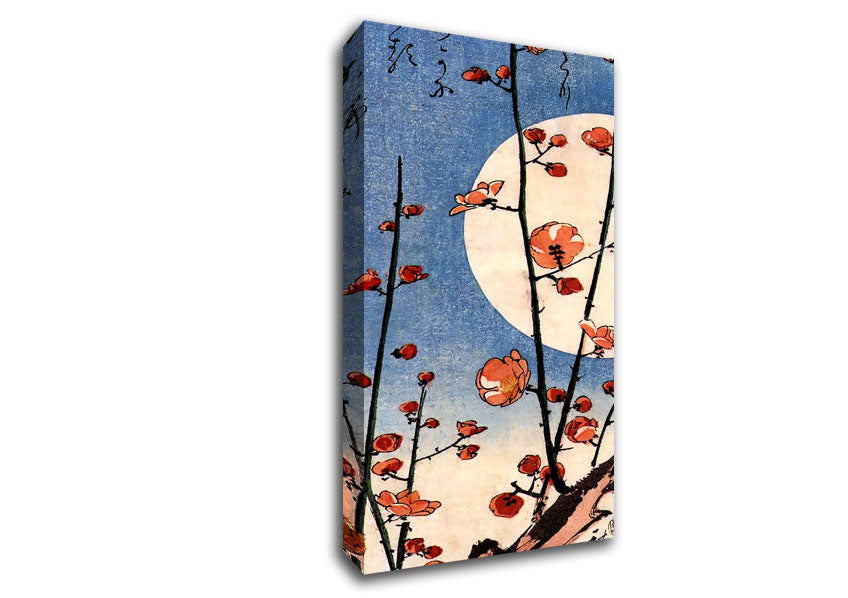 Hiroshige Blooming Plum Tree With Full Moon Canvas Wall Art