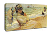 Monet Camille On The Beach At Trouville Canvas Wall Art