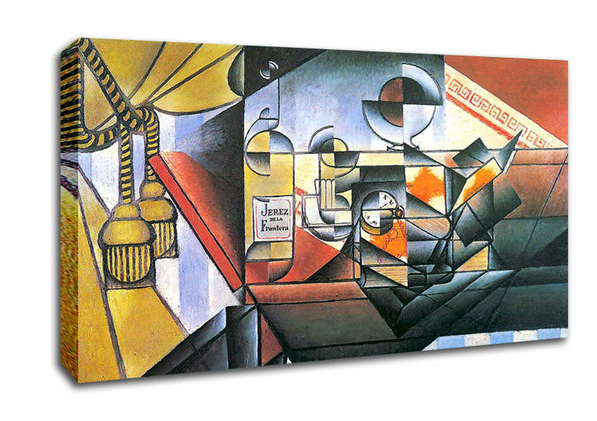 Juan Gris Clock And Bottle Jerez De La Frontera Canvas Wall Art