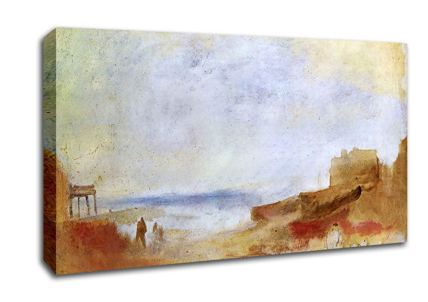 Joseph Mallord Turner Coastal Scene With Buildings Canvas Wall Art