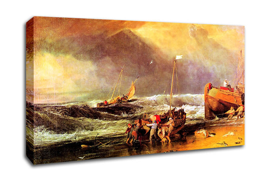 Joseph Mallord Turner Coastal Scene With Fishermen Canvas Wall Art