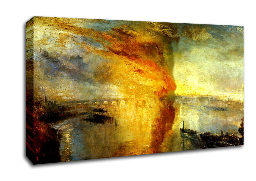 Joseph Mallord Turner Fire At The Parliament Building In 1834 Canvas Wall Art
