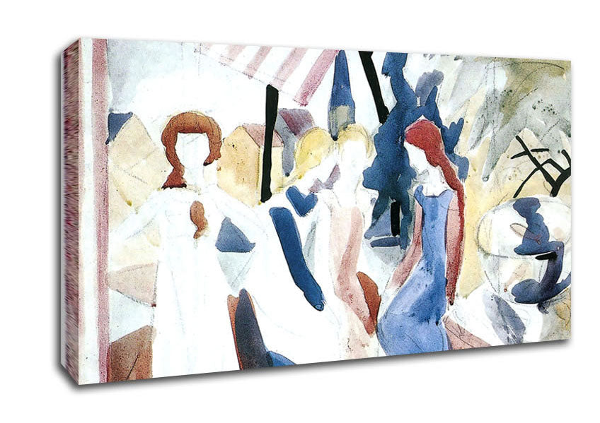 August Macke Four Girls On Altane Canvas Wall Art