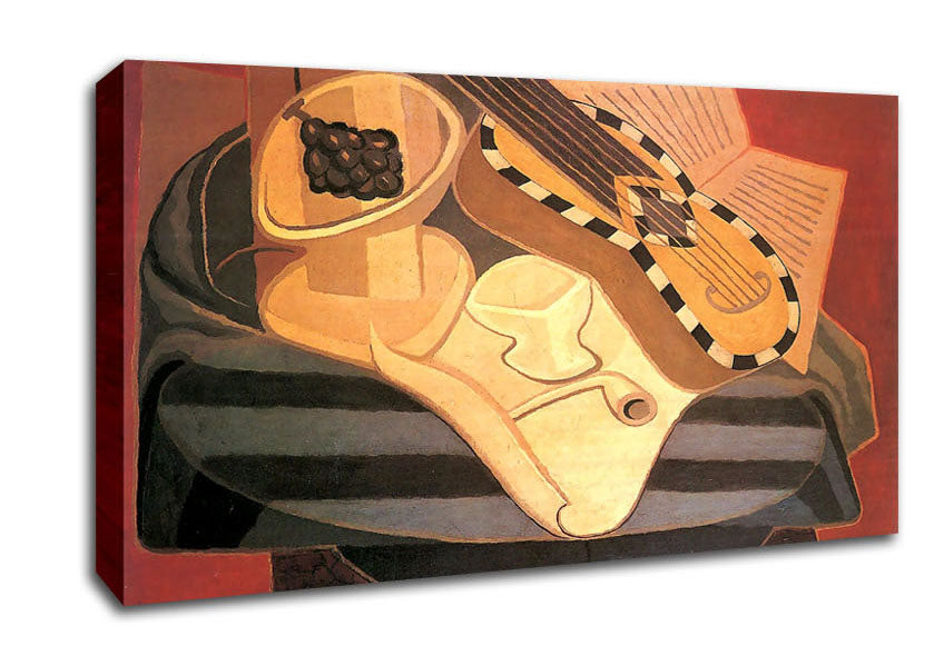 Juan Gris Guitar With Ornaments Canvas Wall Art