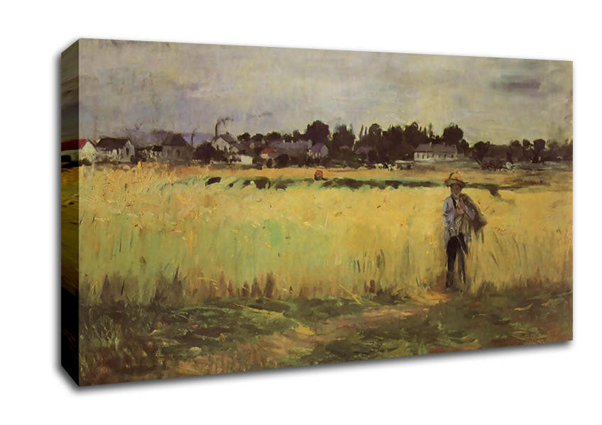 Morisot In Wheat Field Canvas Wall Art