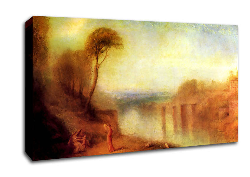 Joseph Mallord Turner Landscape With A Woman With A Tambourine Canvas Wall Art