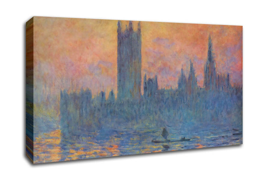 Monet London Parliament In Winter Canvas Wall Art