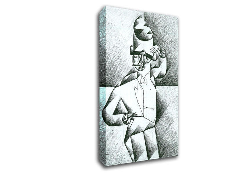 Juan Gris Man In Cafe Canvas Wall Art