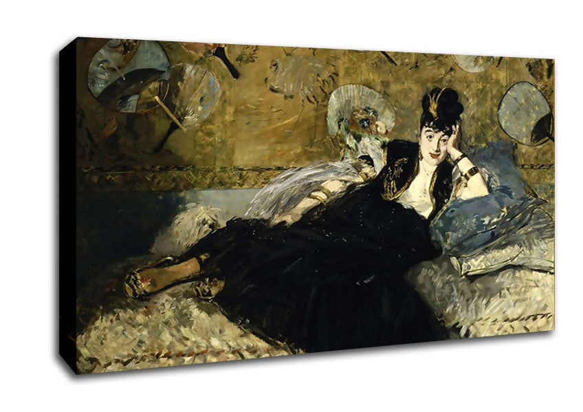 Manet Woman With Fans Canvas Wall Art