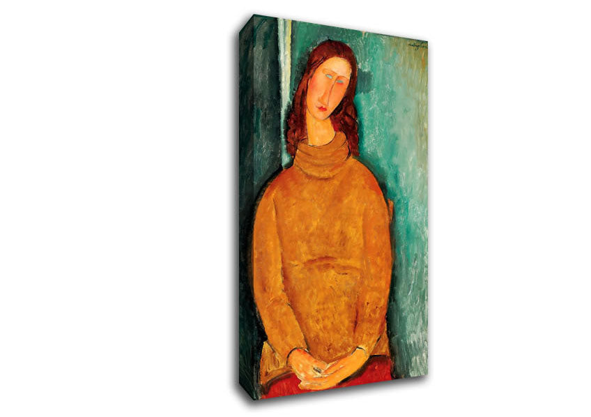 Mondigliani Portrait Of Jeanne Hebuterne Canvas Wall Art