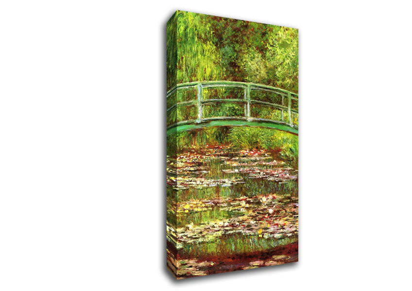 Monet Bridge Over The Sea Rose Pond Canvas Wall Art