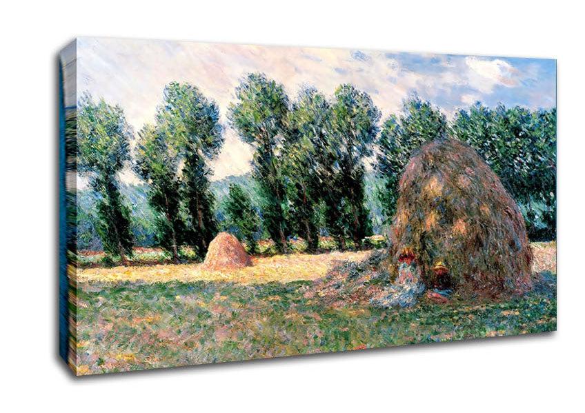 Monet Haystacks Canvas Wall Art