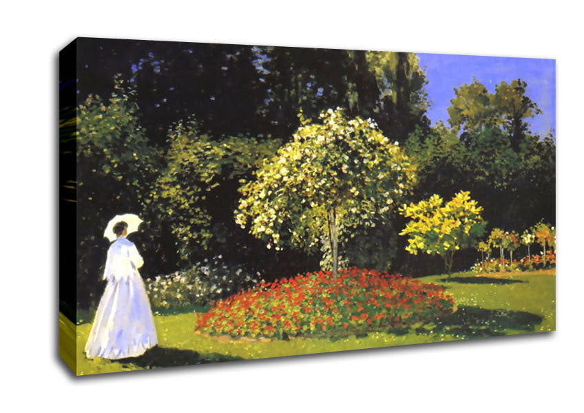 Monet Jeanne Marguerite Lecadre In The Garden Canvas Wall Art