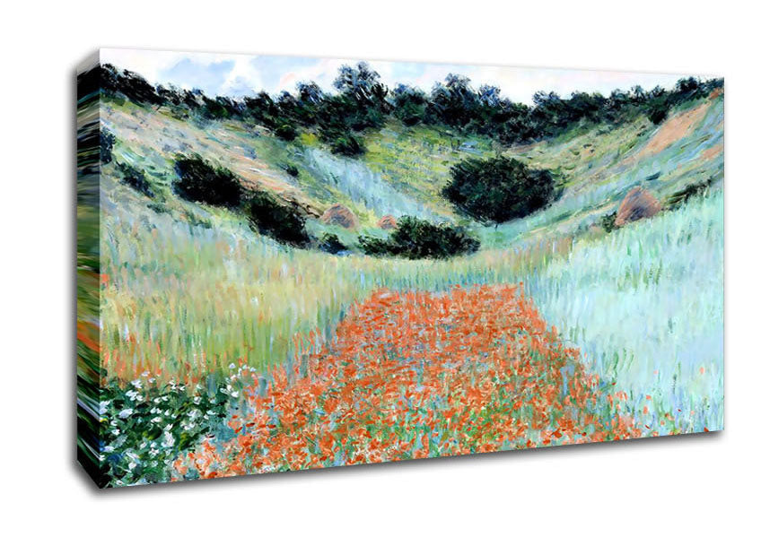 Monet Poppy Field Near Giverny Canvas Wall Art