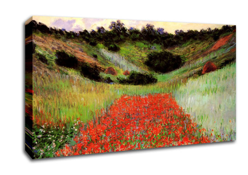 Monet Poppy Field Of Flowers In Giverny Canvas Wall Art