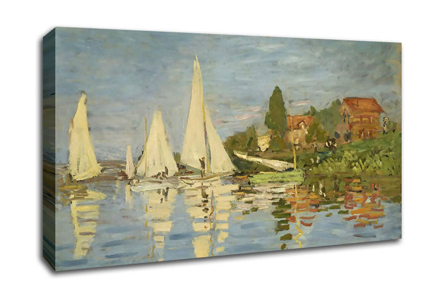 Monet Regattas At Argenteuil Canvas Wall Art