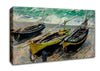 Monet Three Fishing Boats Canvas Wall Art