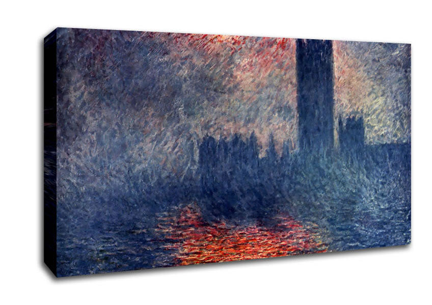 Monet Parliament In London Canvas Wall Art