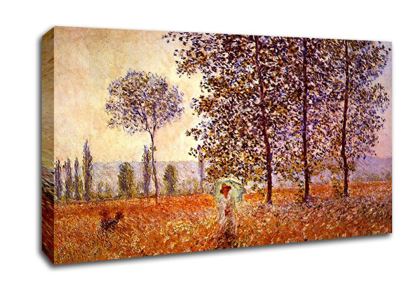 Monet Poplars In The Sunlight Canvas Wall Art