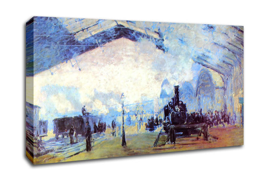 Monet Saint Lazare Station In Paris Canvas Wall Art