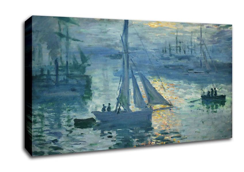 Monet Sunrise At Sea 2 Canvas Wall Art