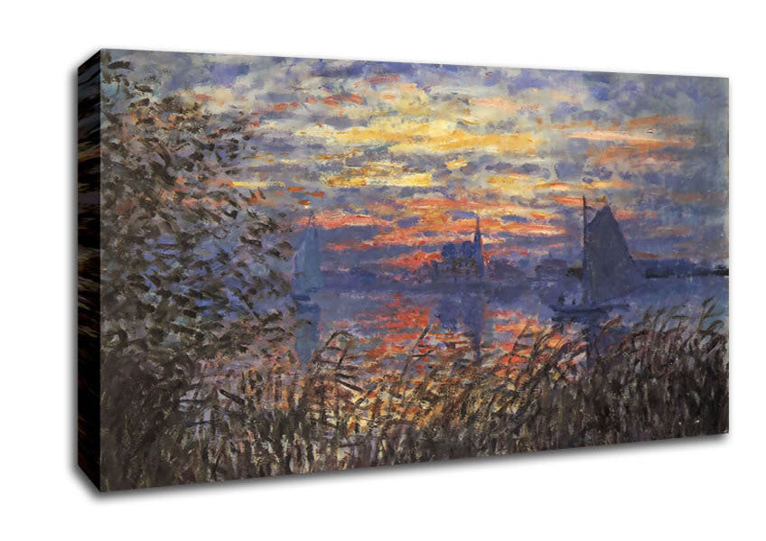 Monet Sunset On The Seine Canvas Wall Art