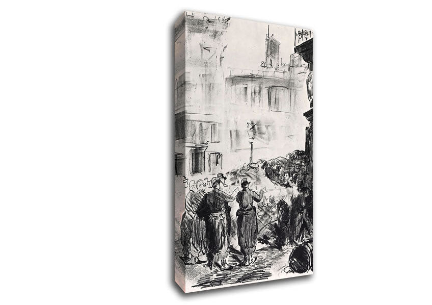 Manet The Barricade Canvas Wall Art