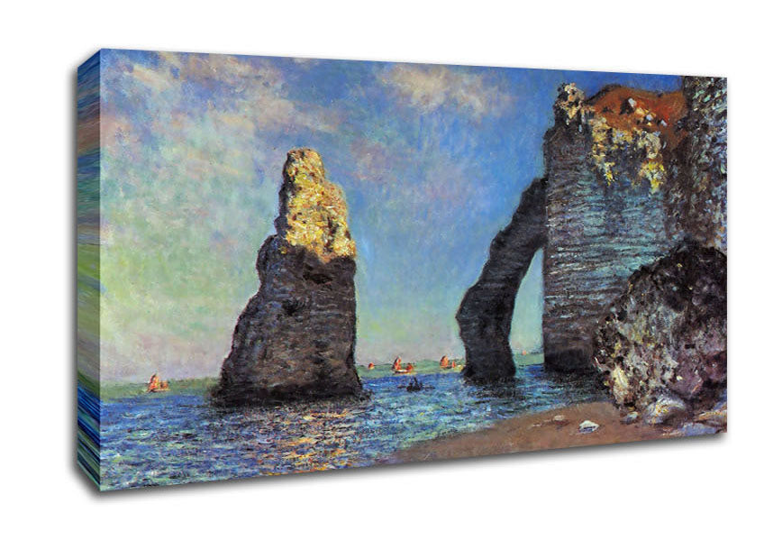 Monet The Rocky Cliffs Of Etretat Canvas Wall Art
