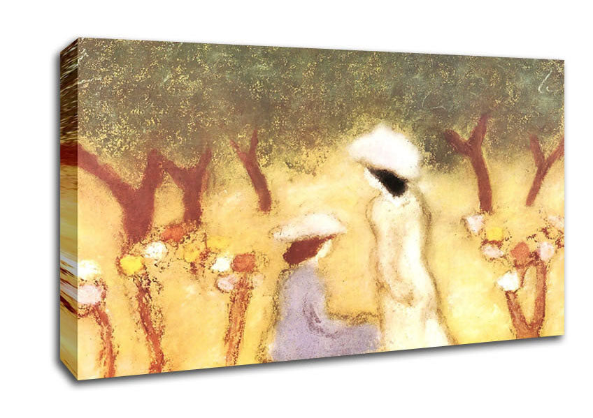 Joseph Rippl-Ronai Under The Hollyhocks Canvas Wall Art