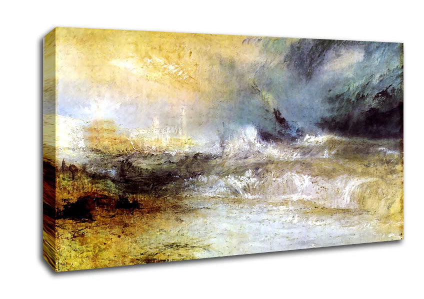 Joseph Mallord Turner Waves Breaking On A Lee Shore Canvas Wall Art