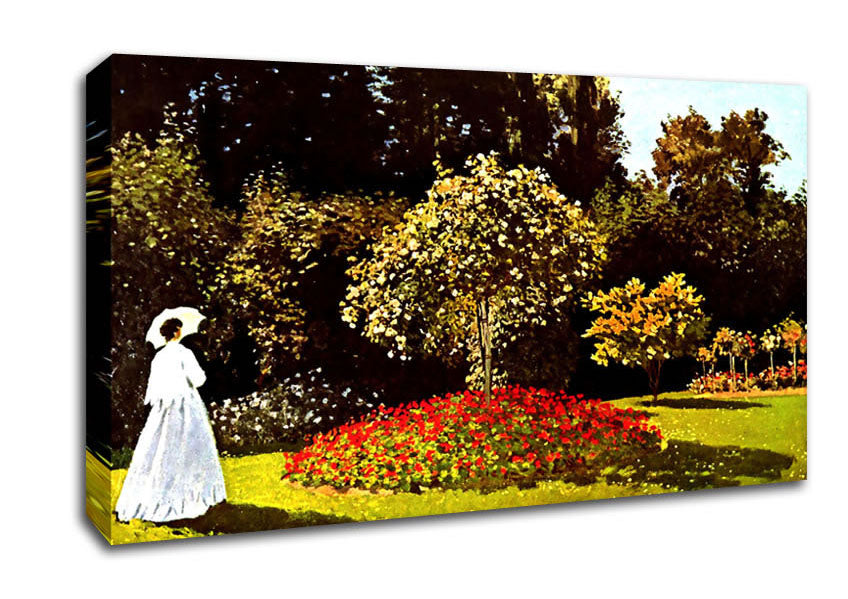 Monet Woman In The Park With Poppies Canvas Wall Art