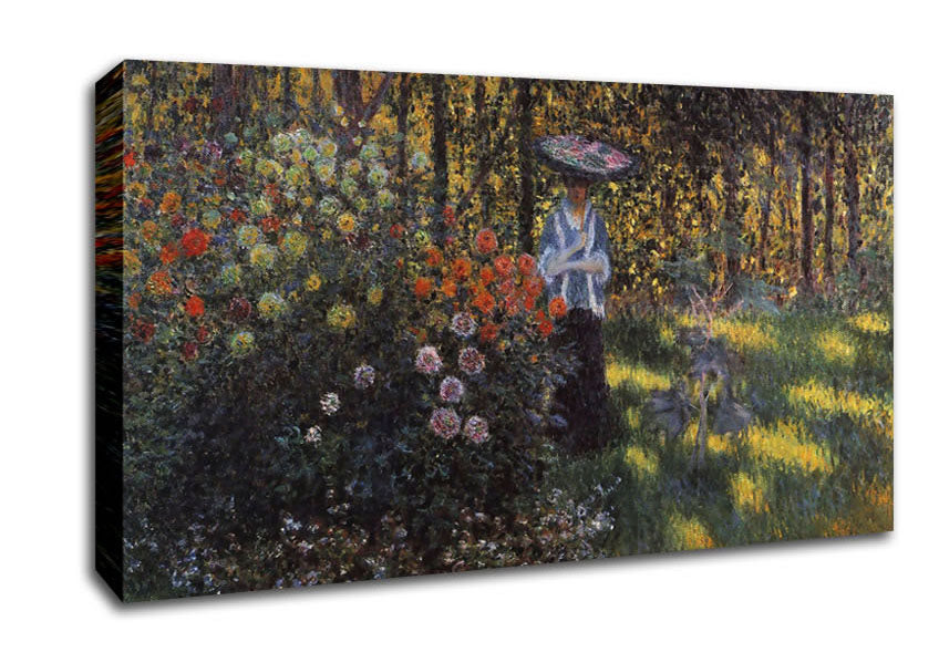 Monet Woman With A Parasol In The Garden Of Argenteuil Canvas Wall Art