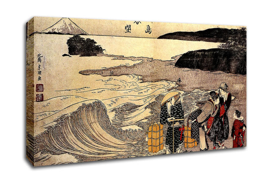Hokusai Women On The Beach Of Enoshima Canvas Wall Art