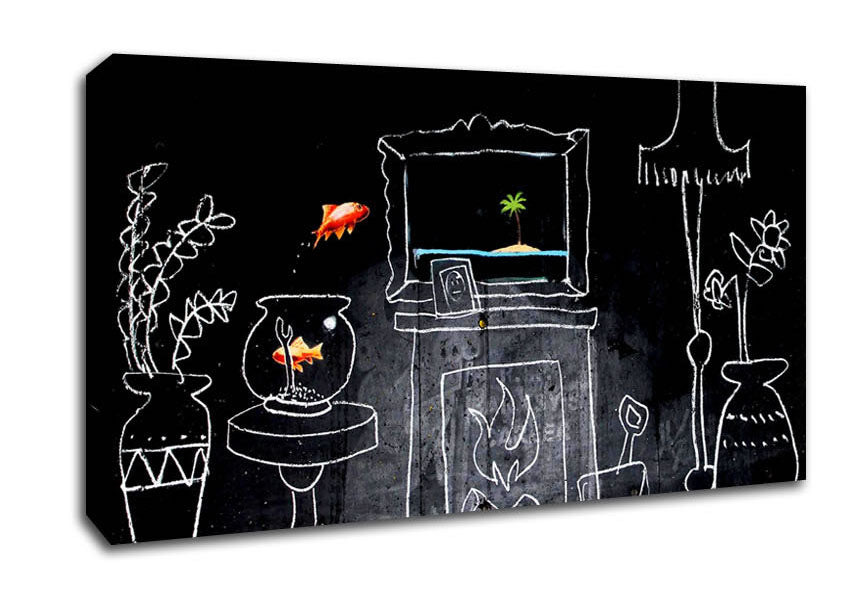 Home Drawing Canvas Wall Art