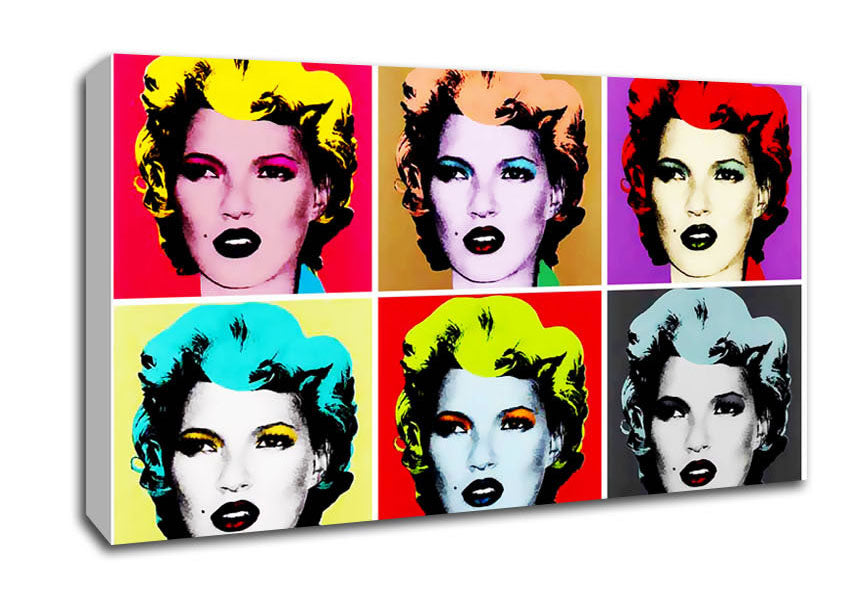 Kate Moss Six Faces Canvas Wall Art