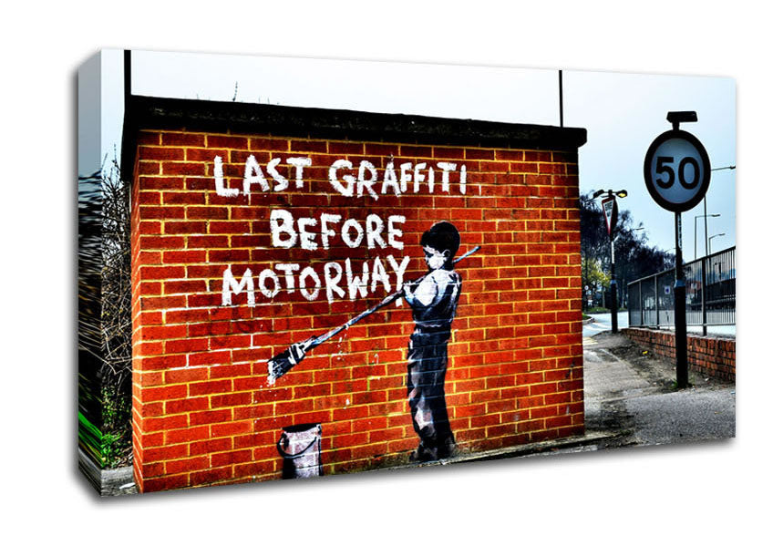 Last Graffiti Before Motorway Canvas Wall Art