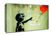 Love Heart Balloon Girl Float Canvas Wall Art