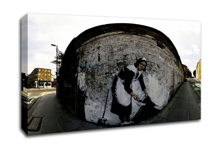 Maid Sweeping It Under The Carpet Canvas Wall Art