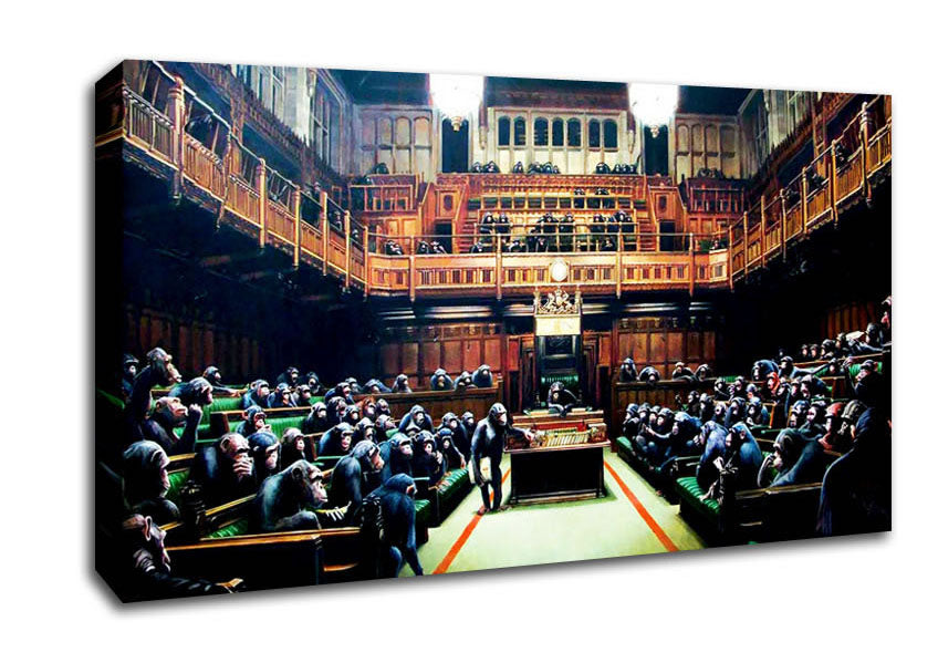 Monkey Parliament Canvas Wall Art