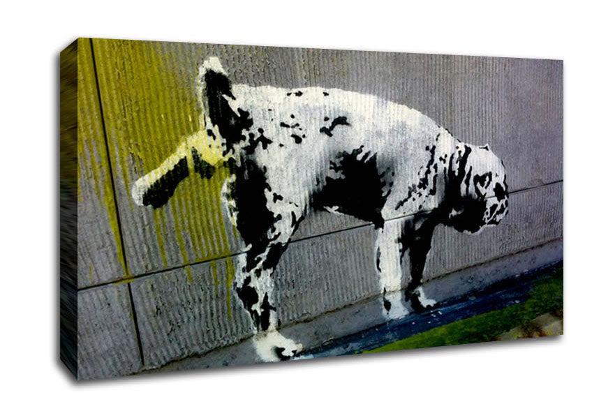 Peeing Dog Canvas Wall Art