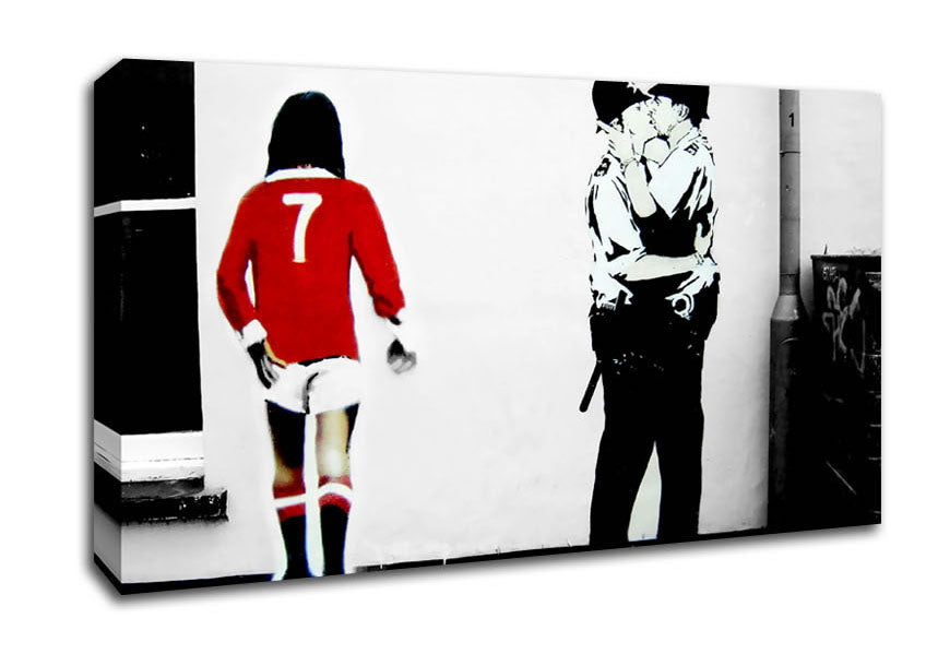 Kissing Coopers Football Canvas Wall Art