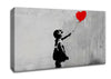Love Heart Balloon Grey Canvas Wall Art