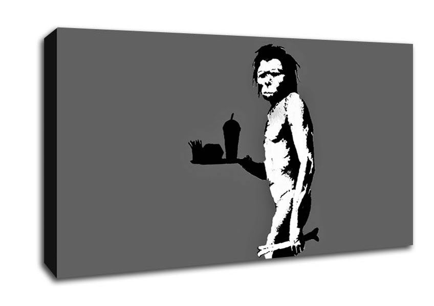 Mcdonalds Caveman Grey Canvas Wall Art