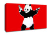 Panda Hold-Up Red Canvas Wall Art