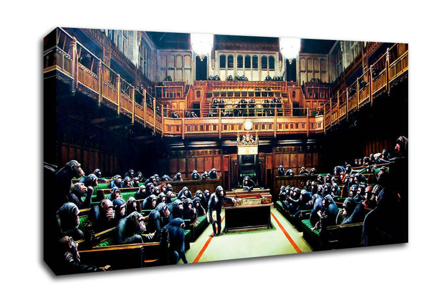Parliament Monkeys Canvas Wall Art