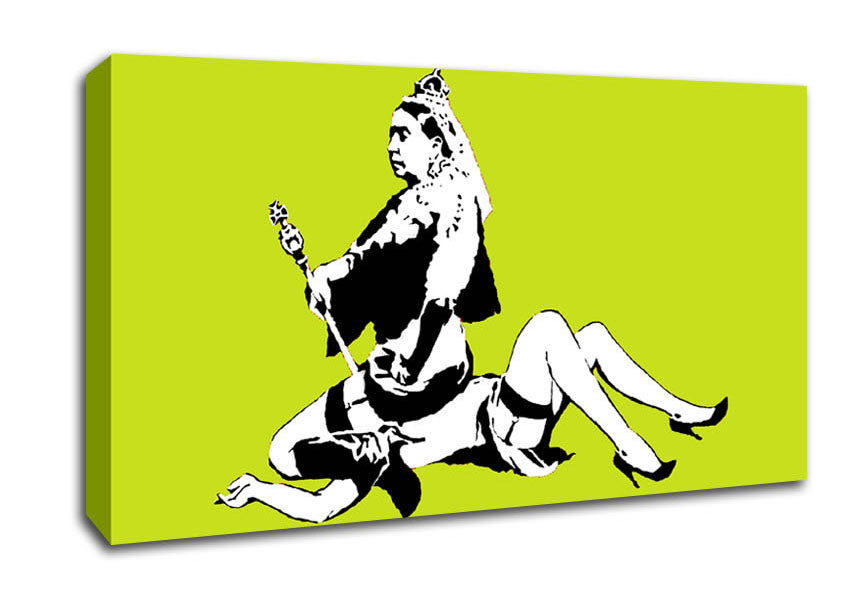 Queen Elizabeth Legs Lime Canvas Wall Art