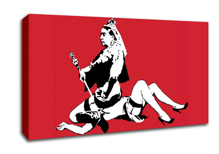 Queen Elizabeth Legs Red Canvas Wall Art
